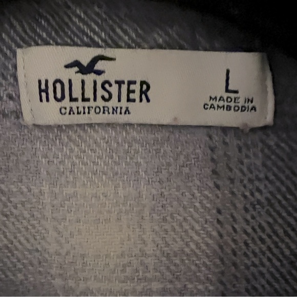 Hollister Plaid Long Sleeve Button Down Flannel Shirt Women's Pocket Size LG - Picture 4 of 9